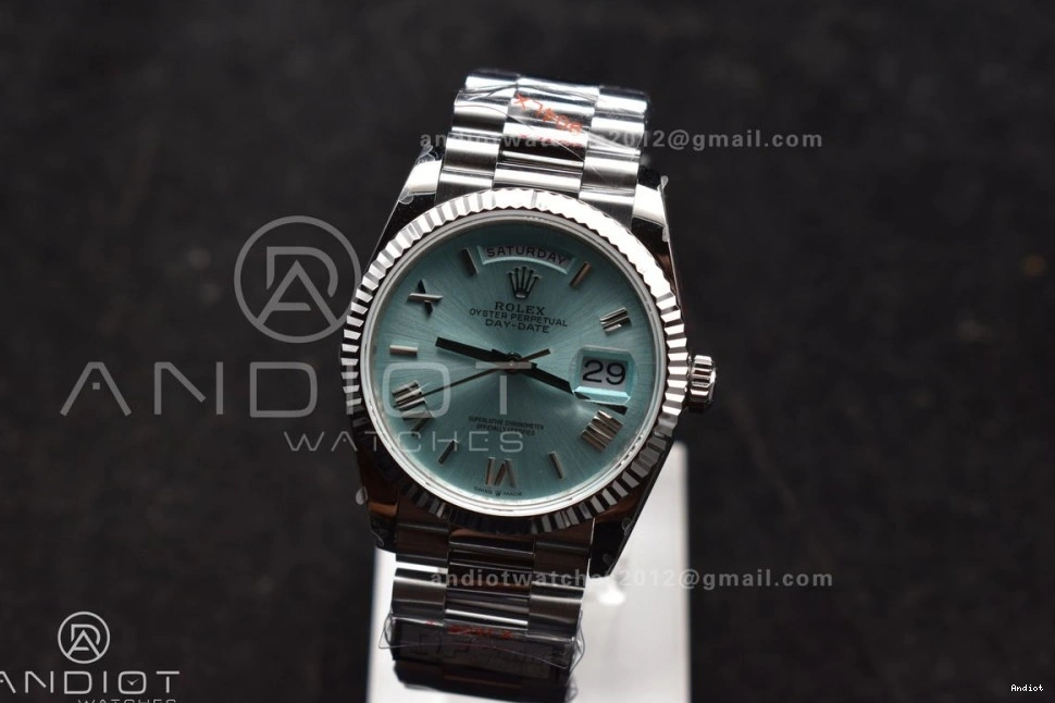 Bracelet on Edition (Gain V5 Weight) vr3255 Light Roman SS 36 904L Best DayDate Steel Dial President Blue QF 0308